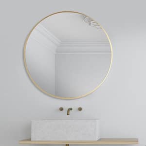 Round Gold Framed Decorative Wall Mirror ( 24 in. H x 24 in. W )