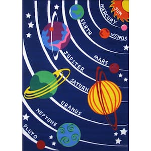Fun Time Solar System Multi Colored 8 ft. x 11 ft. Area Rug