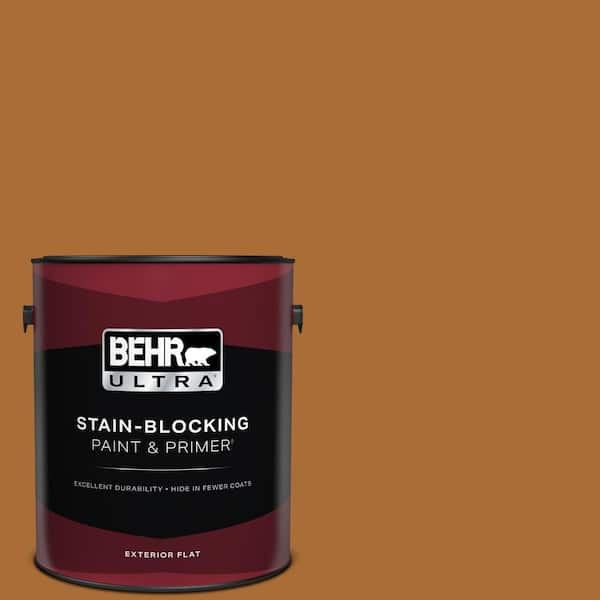 BEHR ULTRA 1 gal. #280D-7 Sesame Crunch Flat Exterior Paint & Primer