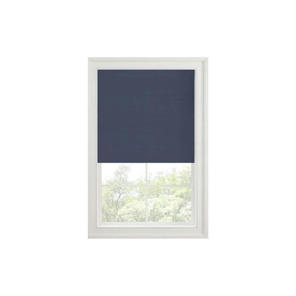 Eclipse Faux Silk Indigo Cordless 100% Blackout Solid Polyester Roman Shade 23 in. W x 64 in. L