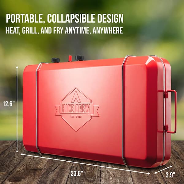 Hike Crew Double-burner Camping Stove, Portable Propane Stovetop W/bag :  Target