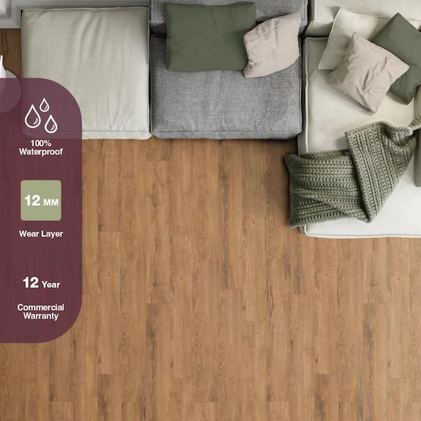 Montgomery Lane Oak 12 mm T x 8.03 in. W Waterproof Laminate Wood Flooring (15.9 sqft/case)