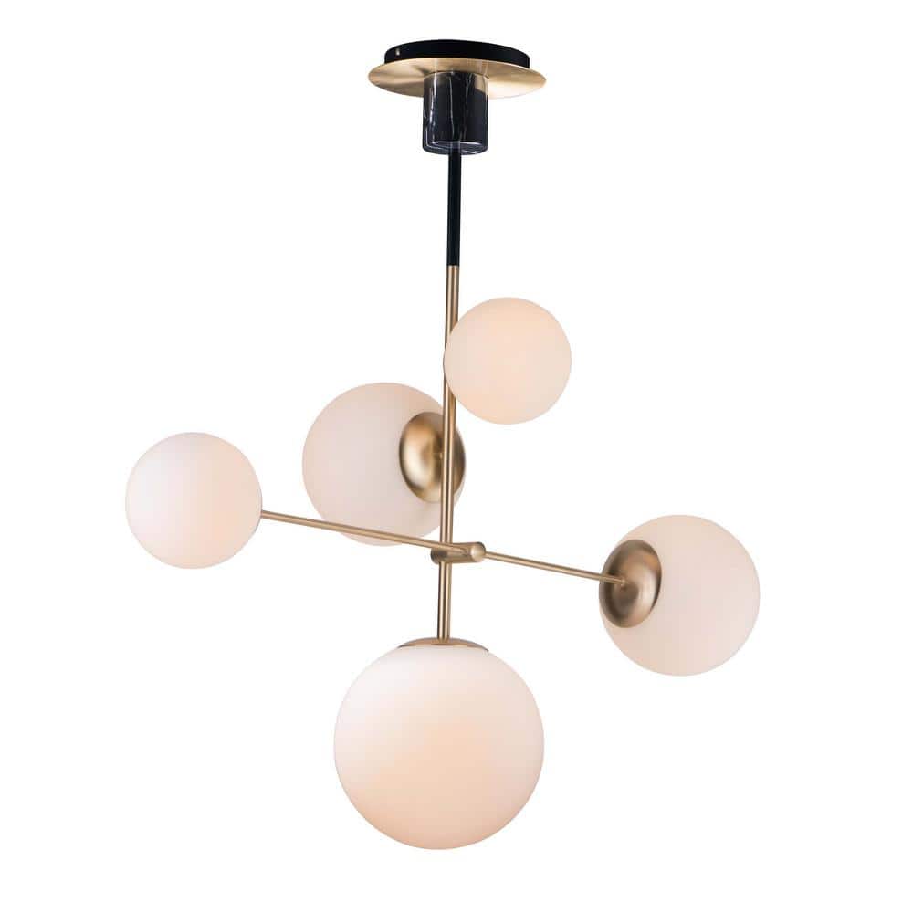 Vesper 5-Light Satin Brass/Black Pendant price history on PriceWatchPro