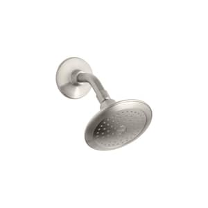 Alteo 1-Spray 5.7 in. Single Wall Mount Fixed Shower Head in Vibrant Brushed Nickel