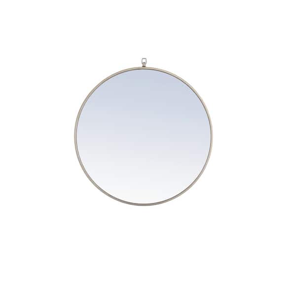 Unbranded Timeless Home 28 in. W x 28 in. H Contemporary Metal Framed Round Silver Mirror