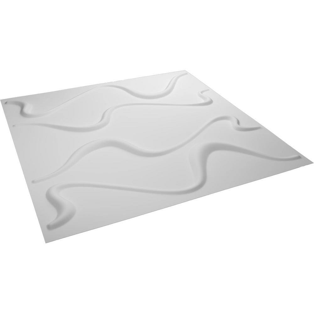 White Textured PVC 3D Decorative Wall Panel 19.63" x 19.63"