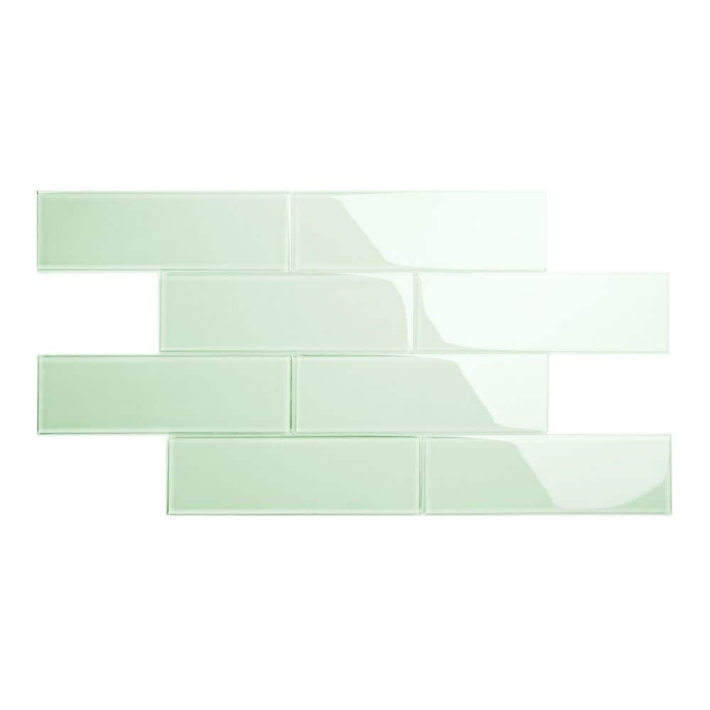 Winter Sage 4 in. x 12 in. x 8mm Glass Subway Wall Tile (5 sq. ft./Case) price history on PriceWatchPro