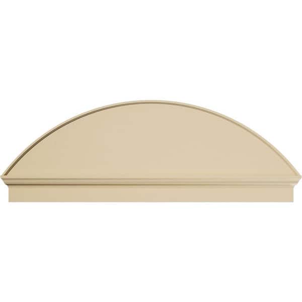 Ekena Millwork 64-in. W x 22-7/8-in. H x 2-3/4-in. P Segment Arch Smooth Signature Urethane Combination Pediment, Primed Tan