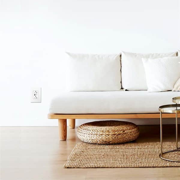 adorne 20 Amp 120-Volt Duplex Outlet with 6.0 Amp Type A/C USB, White