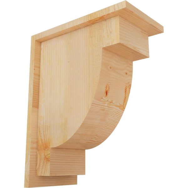 Ekena Millwork 8 in. x 14 in. x 18 in. Douglas Fir Alpine Rough Sawn Corbel with Backplate