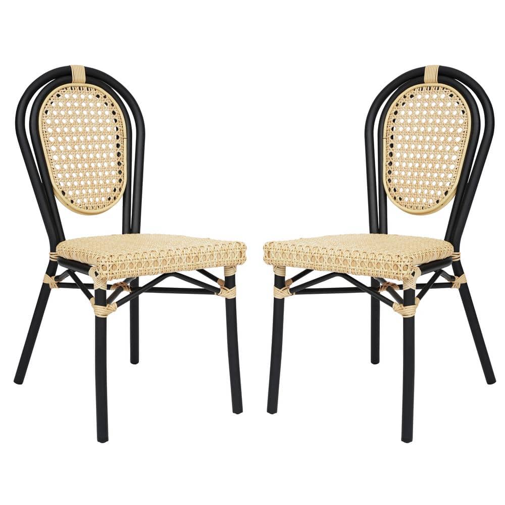 Black Aluminum Outdoor Dining Chair in Brown Set of 2 price history on PriceWatchPro