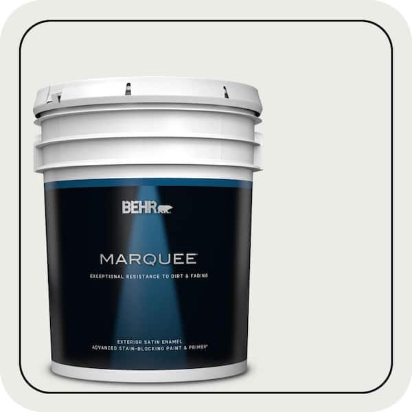 BEHR MARQUEE 5 gal. #52 White Satin Enamel Exterior Paint & Primer