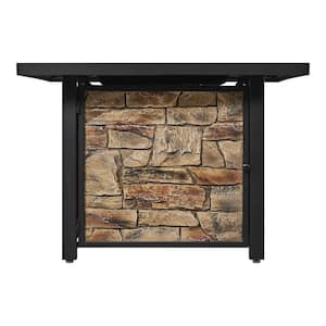 36 in. W x 25.2 in. H Square Fire Table with Porcelain Tile Tabletop