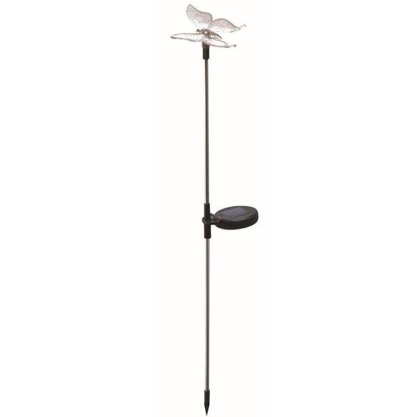 Moonrays Outdoor Solar Powered Color-Changing Clear Acrylic LED Butterfly Stake Light