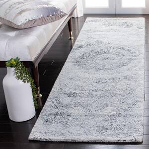Abstract Ivory/Black Doormat 2 ft. x 4 ft. Distressed Medallion Area Rug