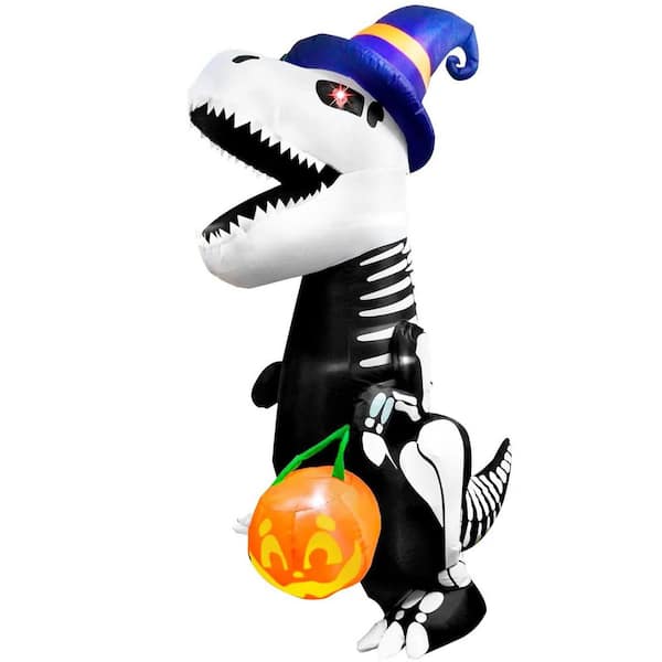 Joyfy 8 Ft. Halloween Skeleton Dinosaur Inflatable