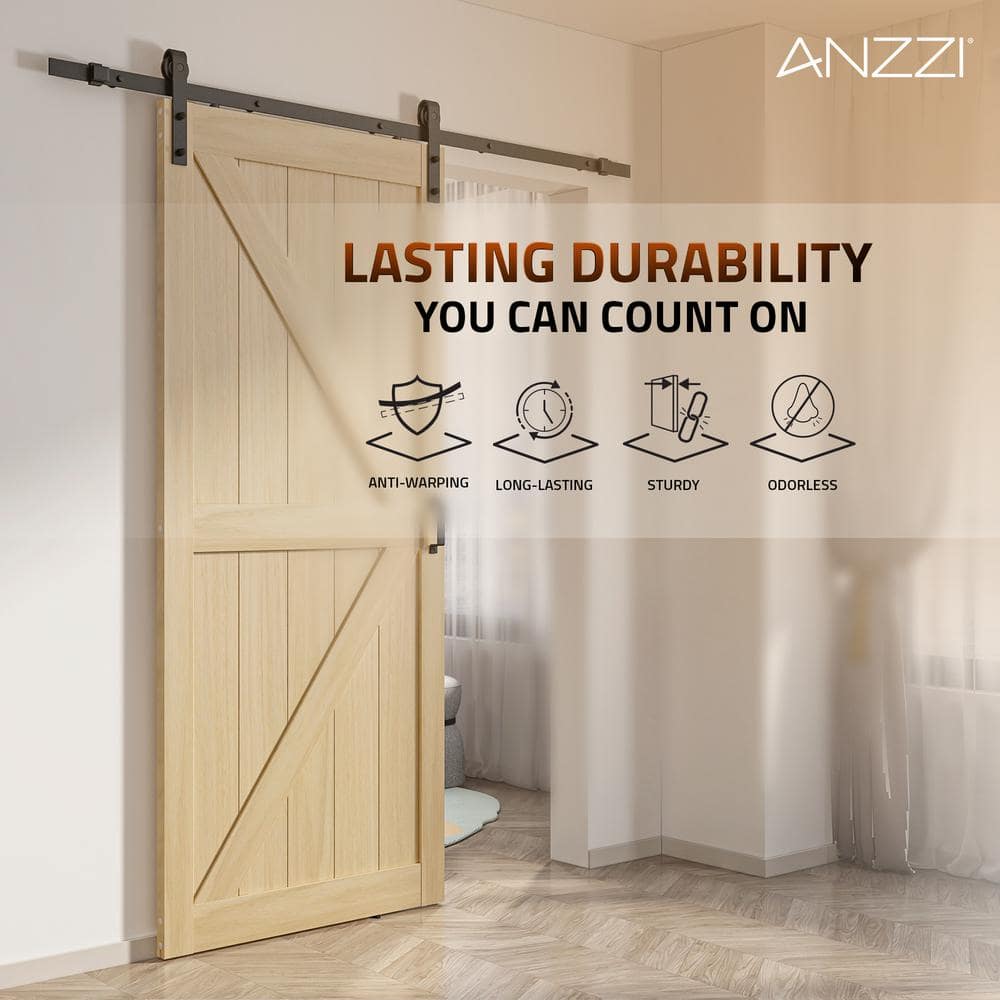 Tan 36" x 84" Sliding Barn Door with Hardware Kit