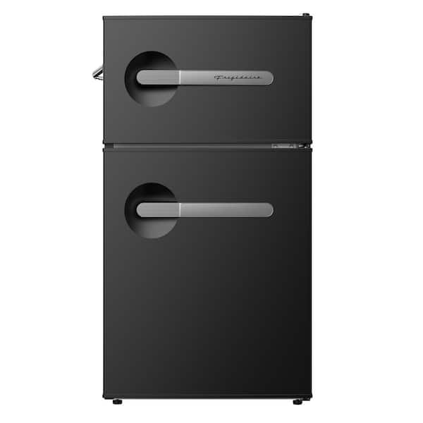 19 in. 3.2 cu. ft. 2-Door Retro Mini Refrigerator in Black