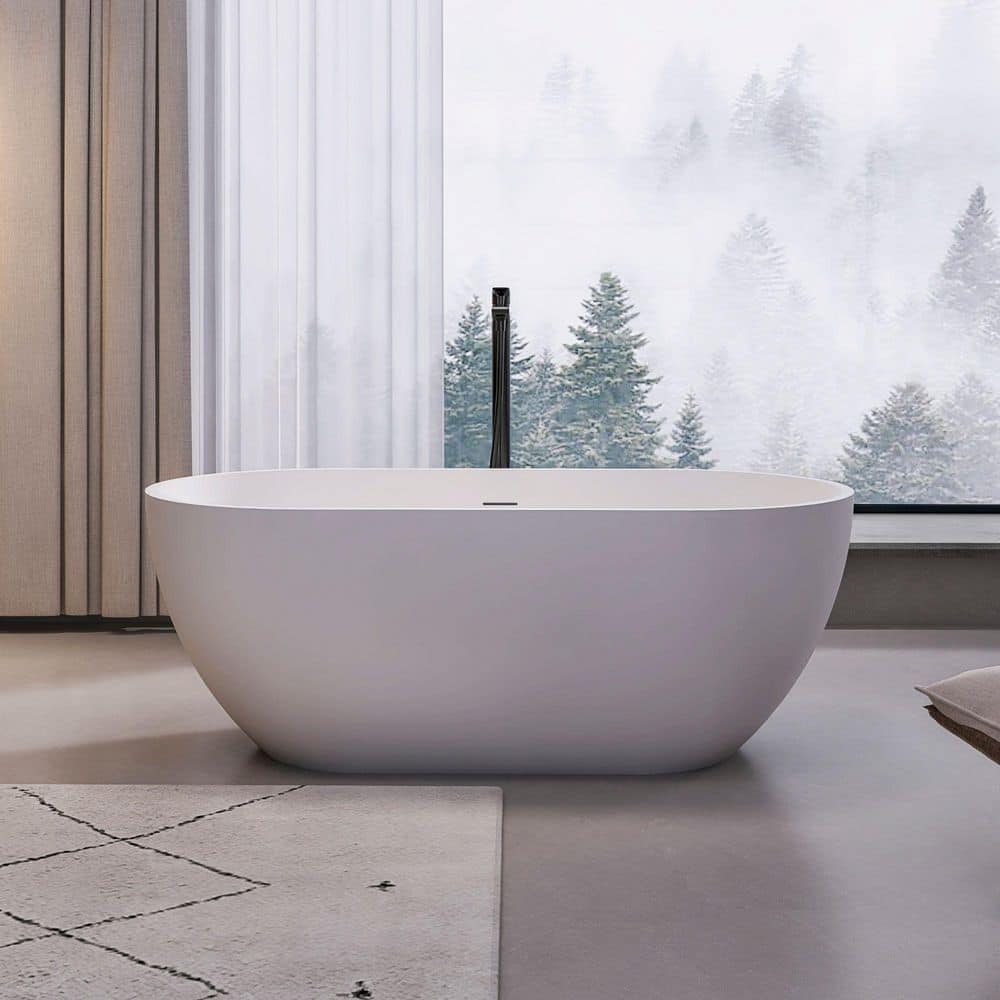 Xspracer Pure 59 in. x 29.5 in. Solid Surface Stone Resin