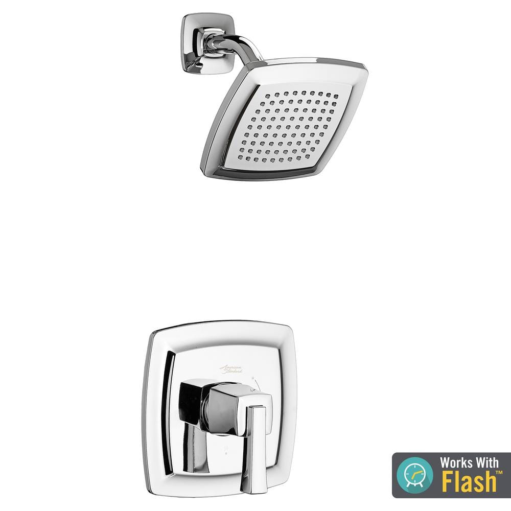 Polished Chrome Rain Shower Head and Trim Kit