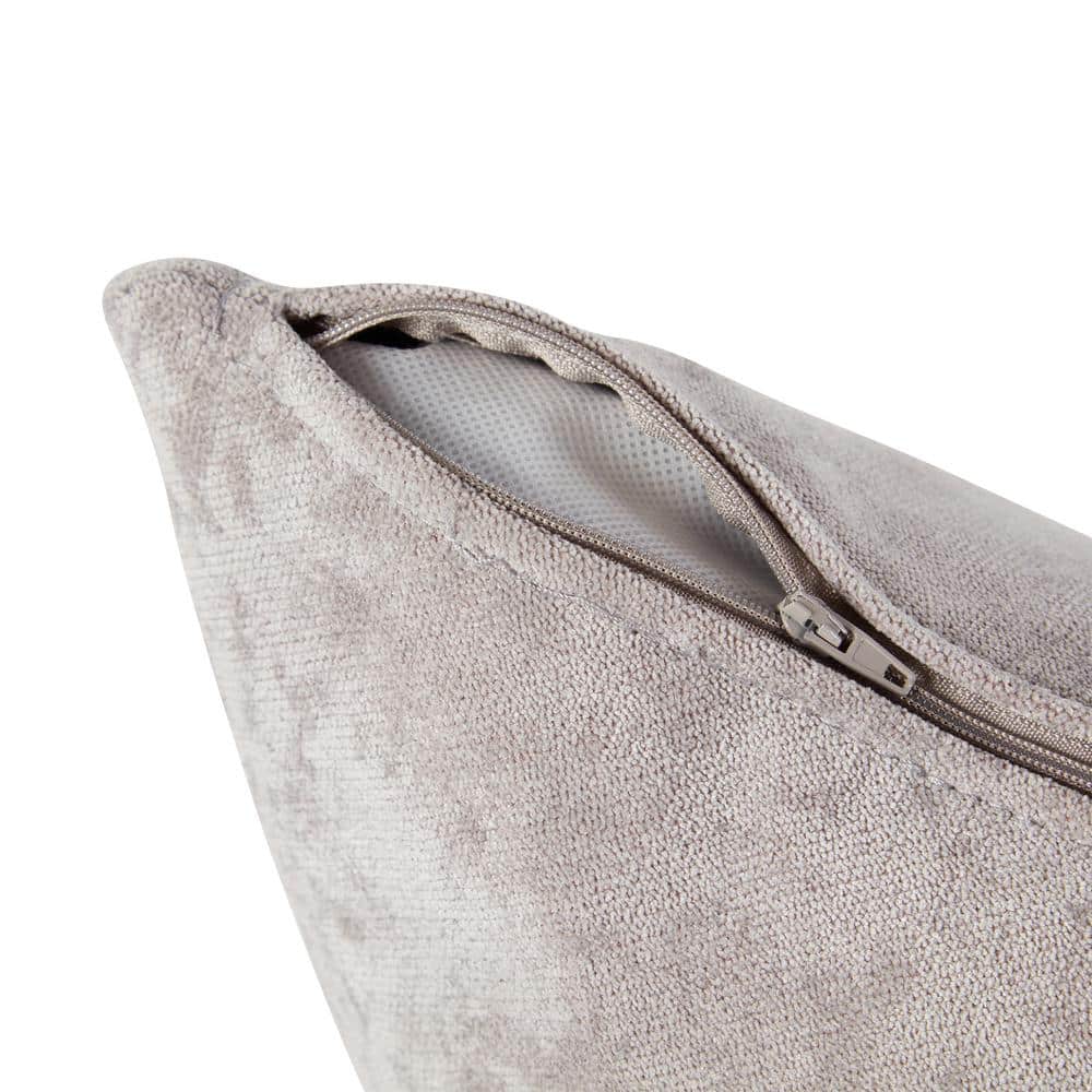 Ash Gray Velvet 20" Square Throw Pillow with Removable Cover