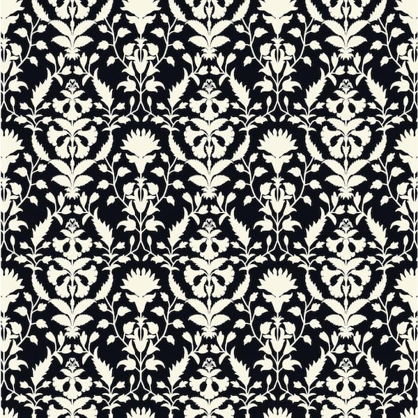SURFACE STYLE Peacefulness Noir Toile Vinyl Peel and Stick Wallpaper Roll (Covers 30.75 sq. ft.)
