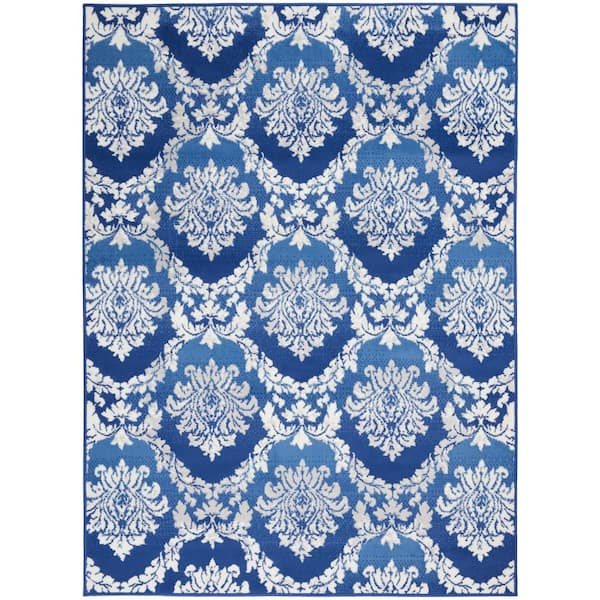 Nourison Whimsicle Blue 5 ft. x 7 ft. Floral French Country Area Rug