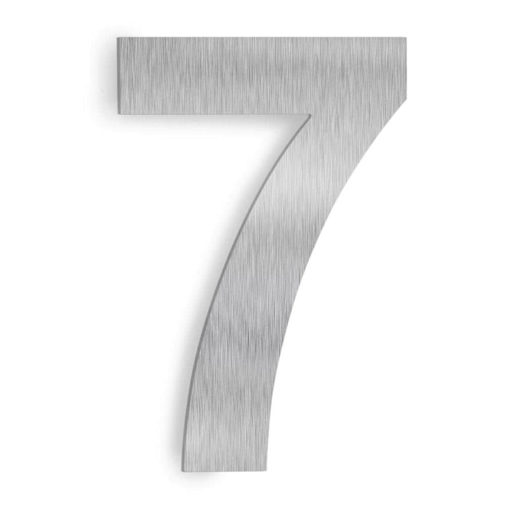 6" Stainless Steel Floating House Number 7