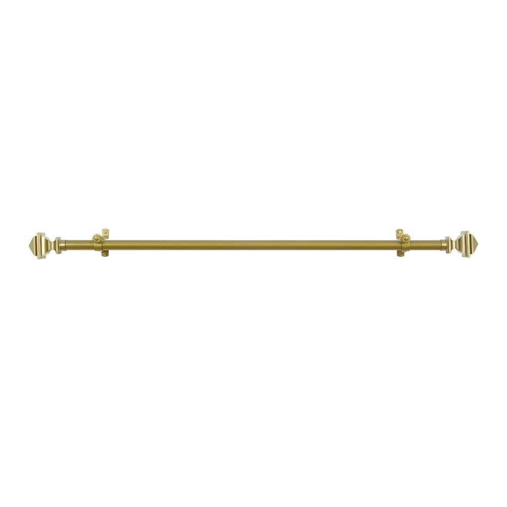 Achim 55" Antique Gold Metal Curtain Rod with PVC Finials