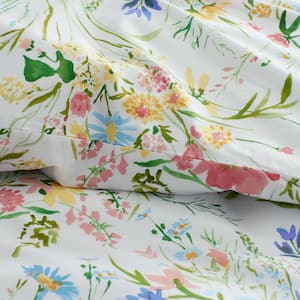Company Cotton Floral Impressions Cotton Percale Fitted Sheet