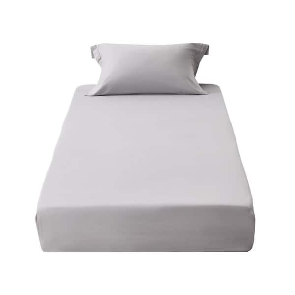 Fitted Sheet 1 Set of 2 Pieces Twin Size Elastic Fitted Sheet with High-Quality Microfiber for 15 in. Mattress