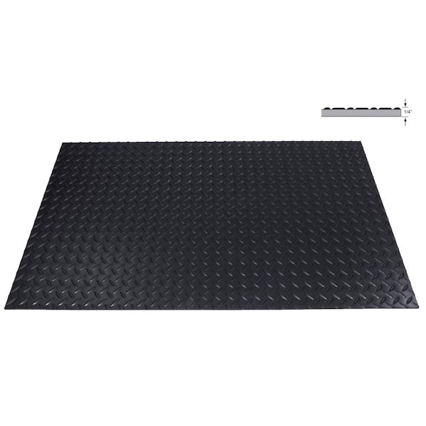 RHINO MATS Non-Conductive Insulating Switchboard Mat, Class 2, Black, 36 in. x 48 in., ASTM D178, Indoor/Outdoor Diamond Surface