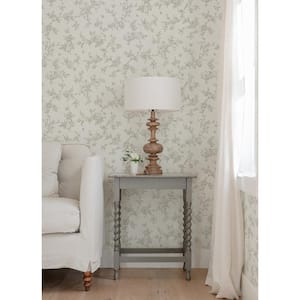 Grey Nightingale Taupe Floral Trail Wallpaper Sample
