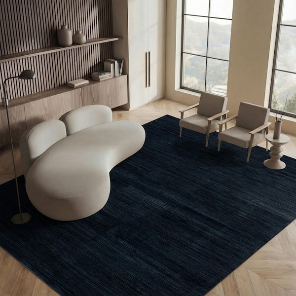 SAFAVIEH Vision 4 ft. x 6 ft. Black Solid Marle Area Rug VSN606Z-4