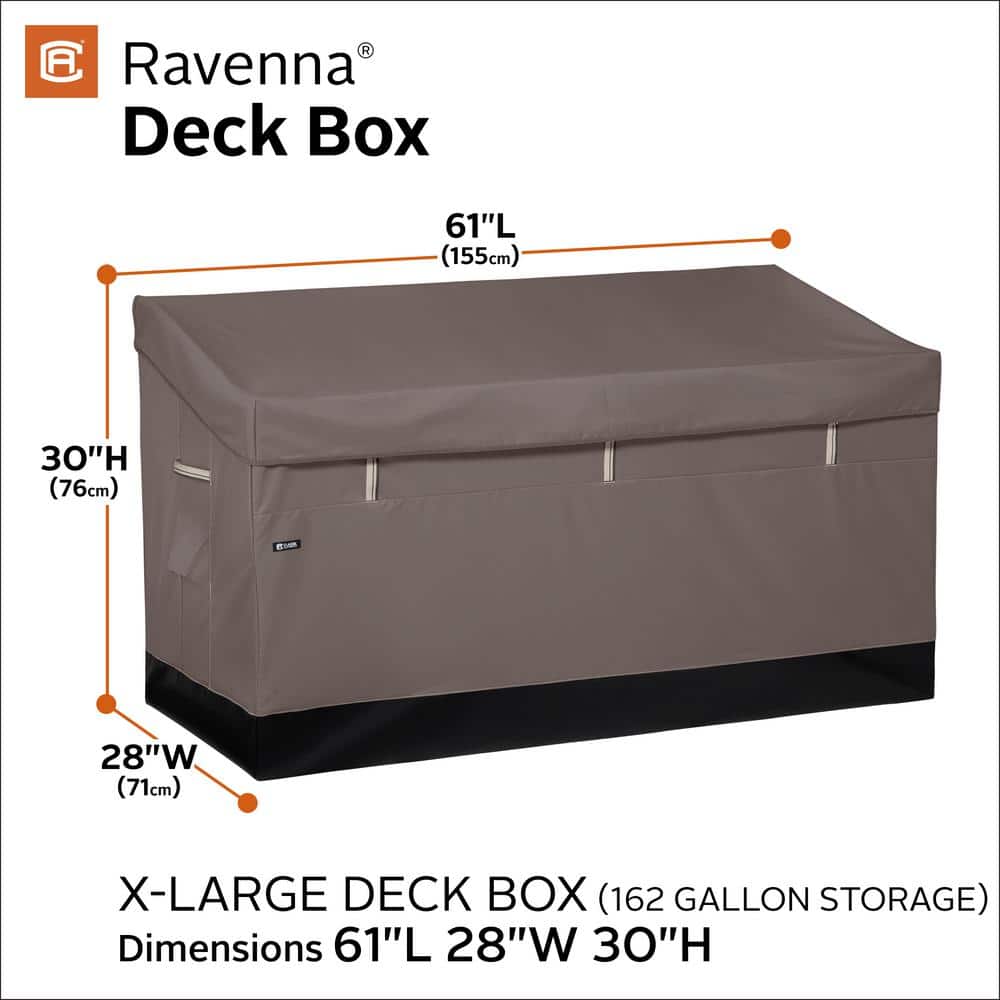 Taupe and Black 162 Gallon Weatherproof Plastic Deck Box