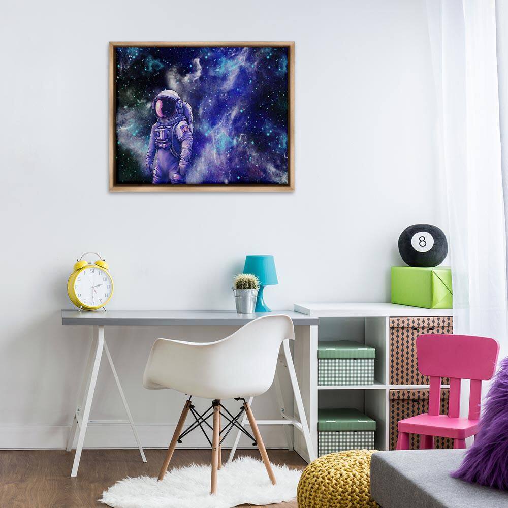 Astronaut with Blue Nebula by Jesse Keith Brown Floater Frame Abstract Graphic Art Print 25 in. x 31 in. price history on PriceWatchPro