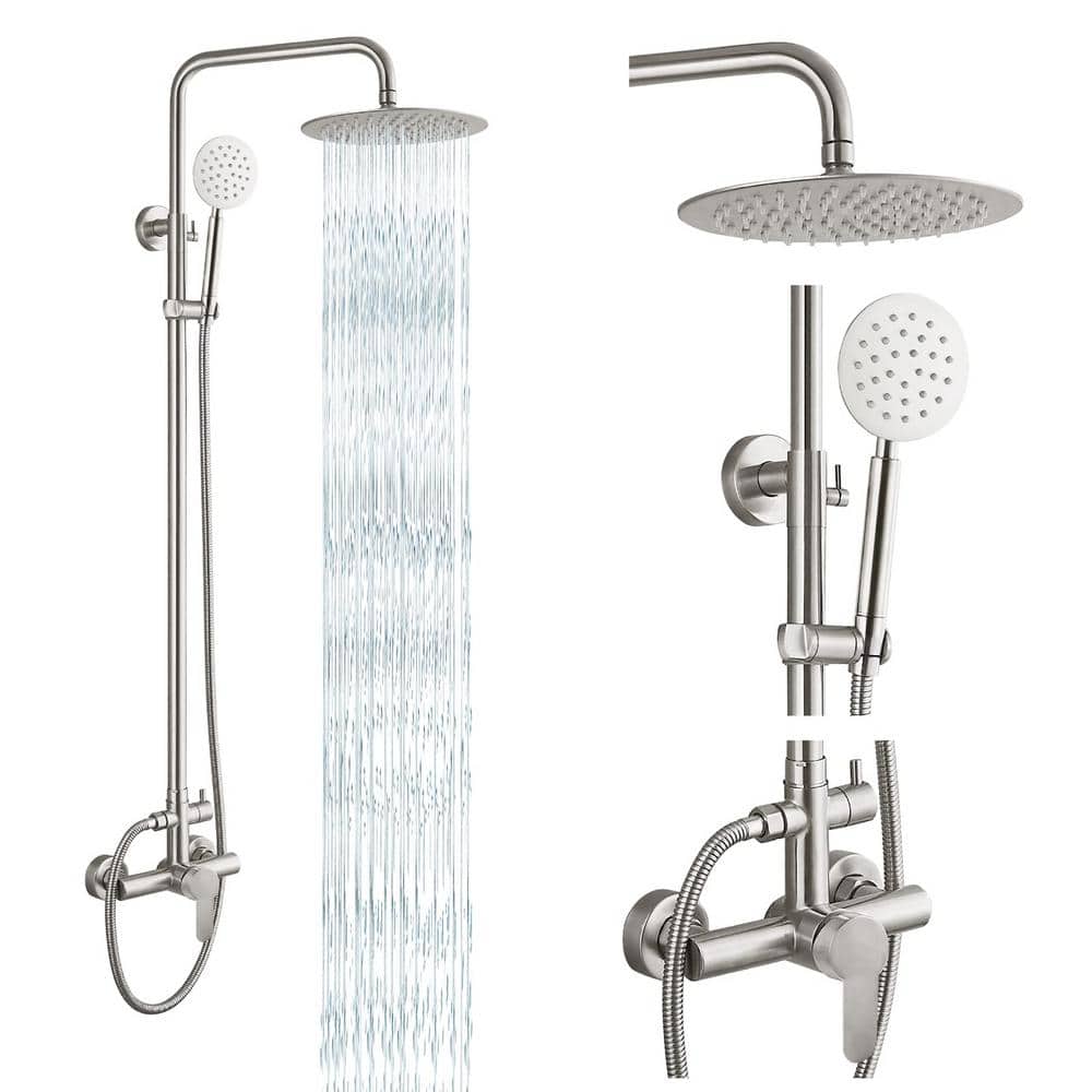 Outdoor Shower Fixture With Handheld Spray 8 in. Rainfall Shower head Singl