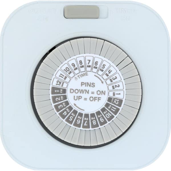 Daily Mechanical Timer, Single Outlet, White