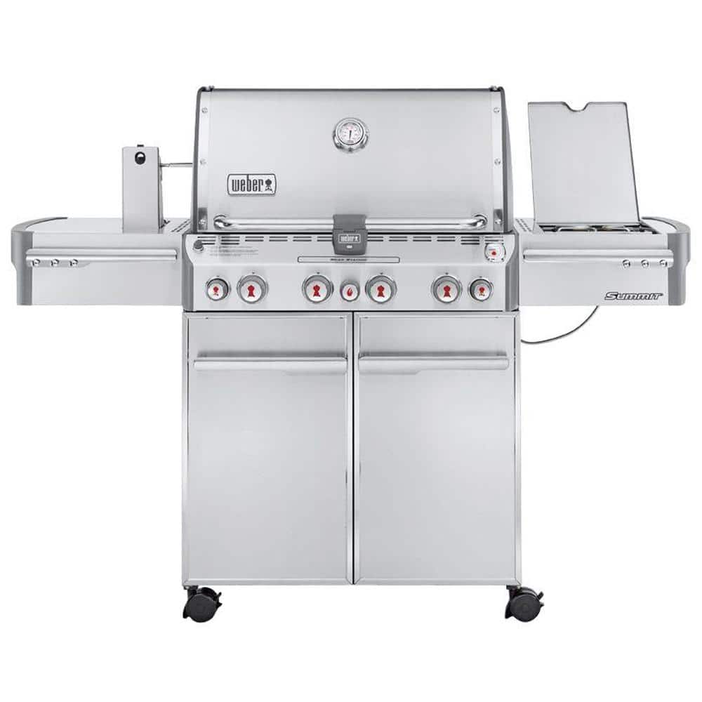 ordningen Udvej bånd Weber Summit S-470 4-Burner Propane Gas Grill in Stainless Steel with  Built-In Thermometer and Rotisserie 7170001 - The Home Depot