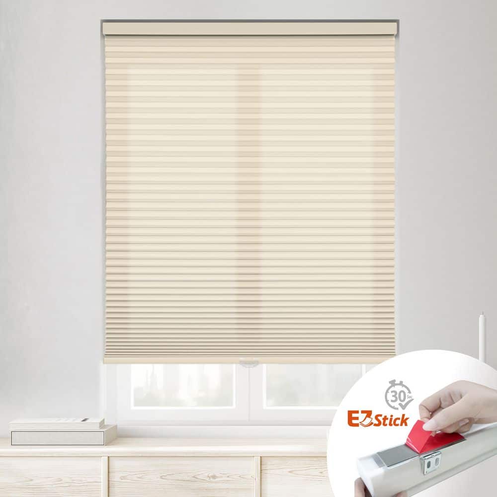 Alabaster Cordless Light Filtering EZ Stick No Tools No Drill Eco Polyester Cellular Shades-39 in. W x 36 in. L price history on PriceWatchPro