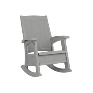 Dove Gray Plastic Outdoor Rocking Chair
