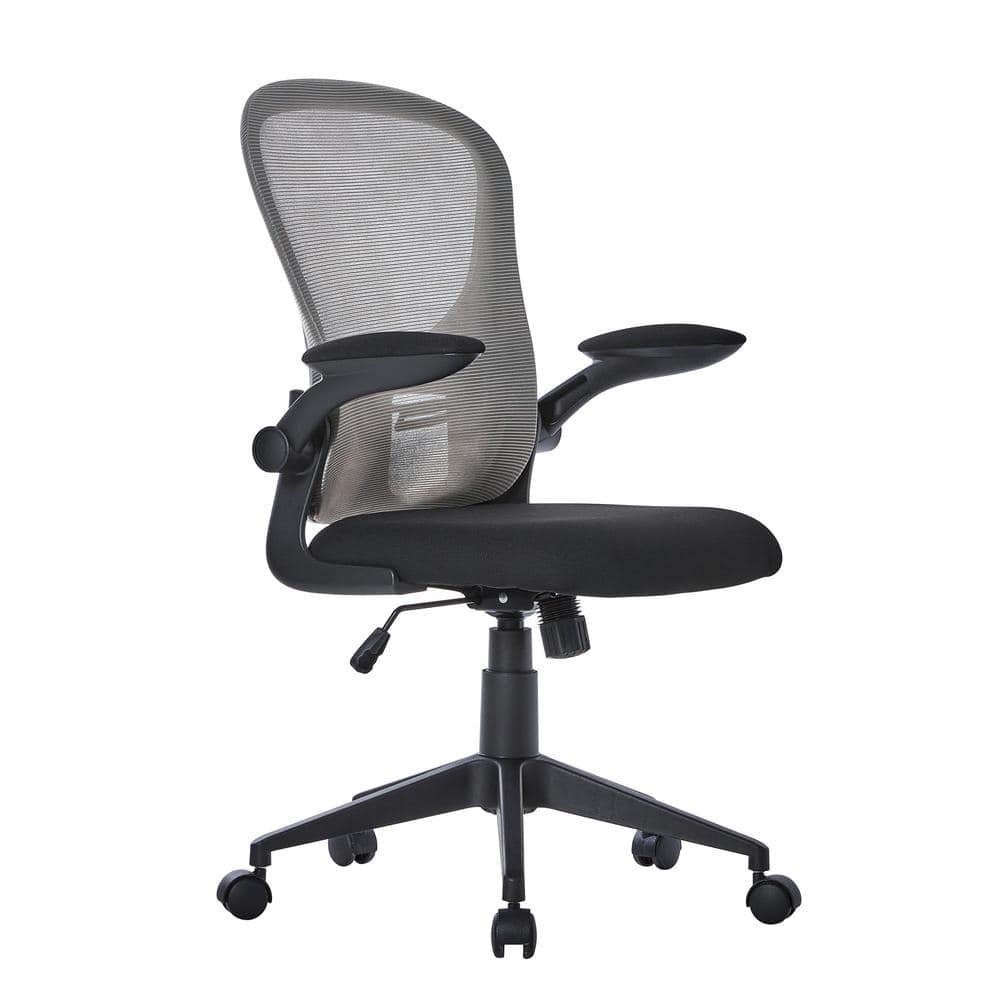 Allwex Mesh Seat Reclining Ergonomic Office Task Drafting Chair in Gray ...