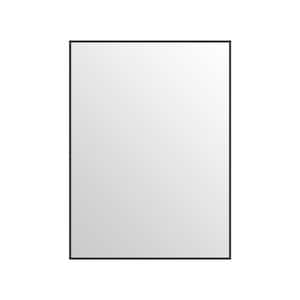 30 in. W x 22 in. H Small Rectangle Aluminum Alloy Framed Wall Mounted Bathroom Vanity Accent Mirror in Black