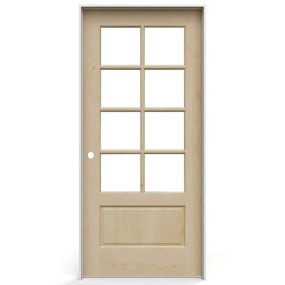 JELD-WEN 36 in. x 80 in. Right-Handed 8 Lite Clear Glass