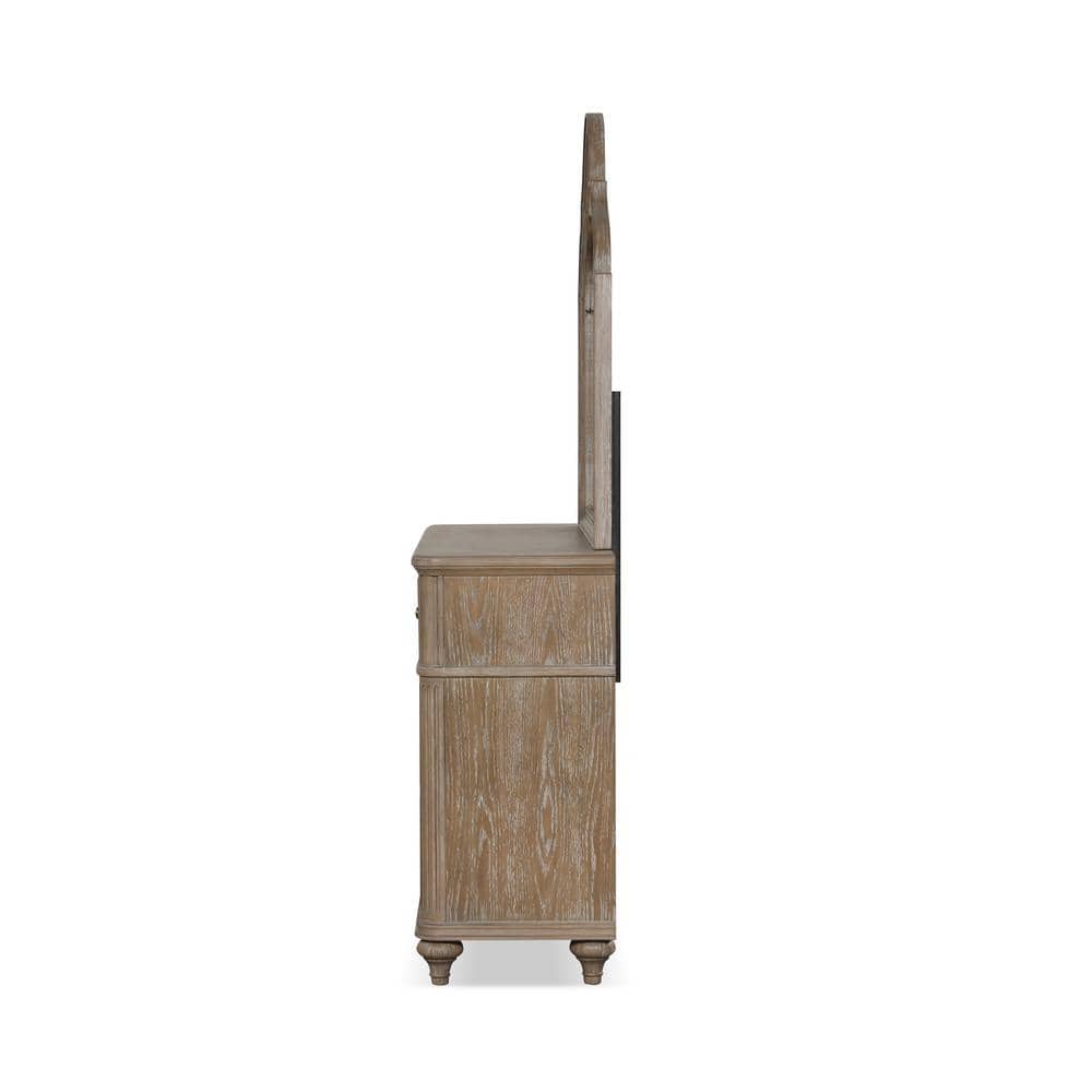 Rustic Oak 64" Farmhouse Dresser with Felt Lined Drawers