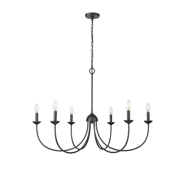 Millennium Lighting Huxley 29 in. 6-Light Matte Black Chandelier 12406 ...