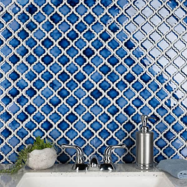 Hudson Tangier Sapphire 12 in. x 12 in. Porcelain Floor and Wall Mosaic Tile (11.0 sq. ft./Case)