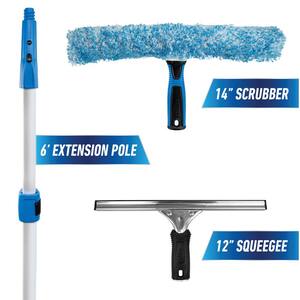 thumbnail interactive-video image 1 of Ettore 14'' Pro Grip Complete Squeegee With Quick Release – Window Cleaning Tool 1 of 6