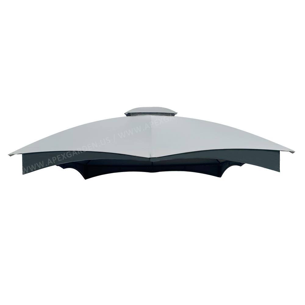 APEX GARDEN Replacement Canopy Top in Grey for 10 ft. x 12 ft. Gazebo  GF-12S004B-G