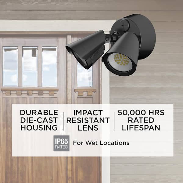 AFX Pratt 5 in. Black Outdoor Hardwired Cylinder Sconce with